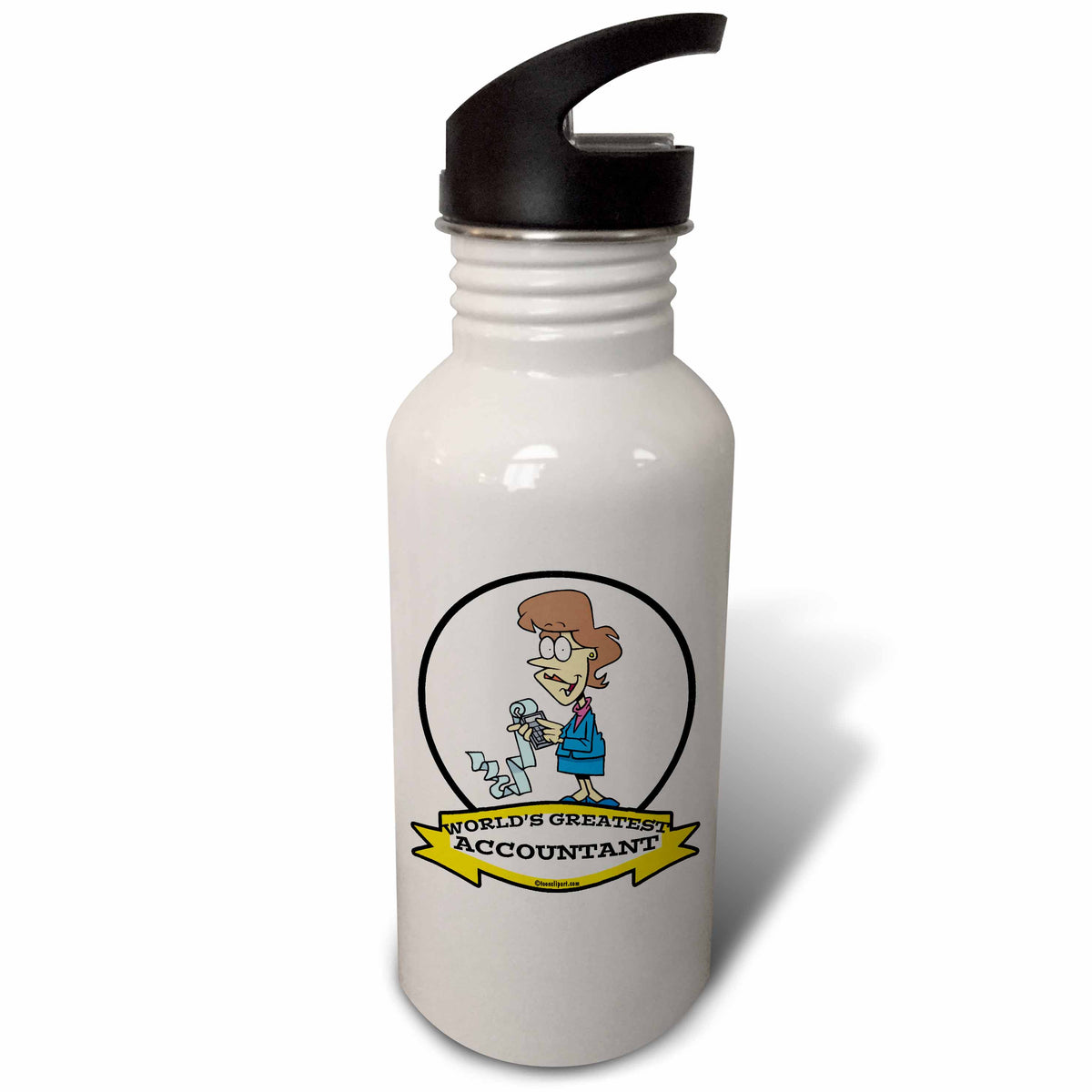 Funny Accountant Woman Cartoon 21 oz Sports Water Bottle G69714