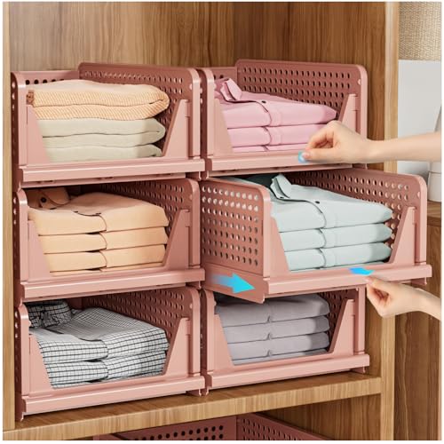 5 Pack Stackable Closet Storage Basket, White S6076