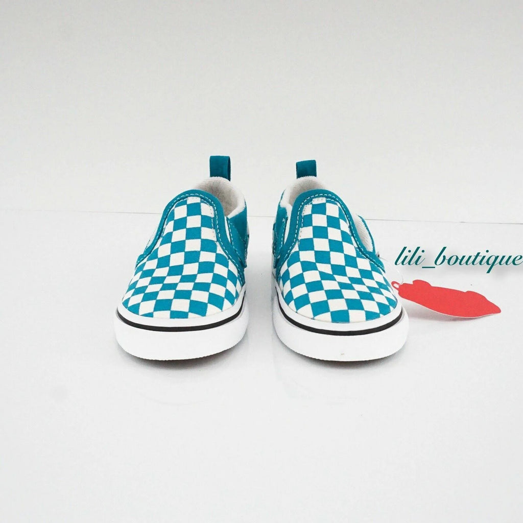 Checkerboard Slip-On V (Caribbean Sea/True White) Q355