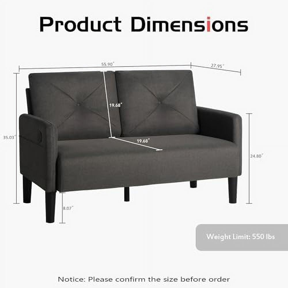 Lig Tufted 2 Seater Sofa Couch with Charger Port & Pocket M1797