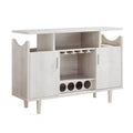 47 Inch Wood Wine Bar Cabinet with Stemware A2338