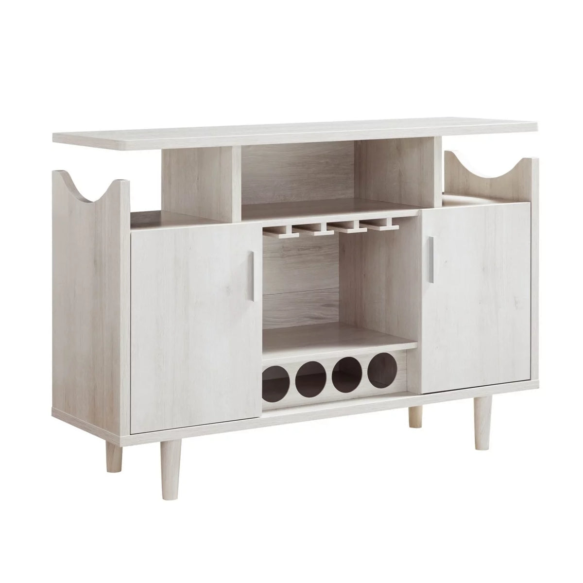 47 Inch Wood Wine Bar Cabinet with Stemware A2338