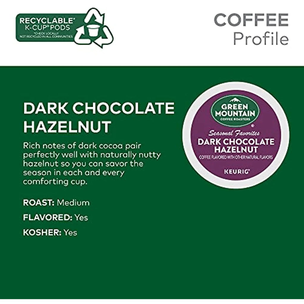 Dark Chocolate Hazelnut Coffee, 72 Count K-Cup Pods Y5973