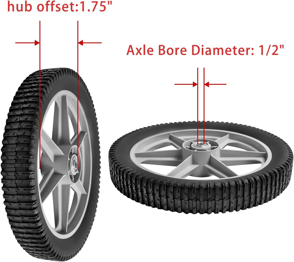 14 x 1.75" Spoked Plastic Wheel and Tire 2Pack N2279