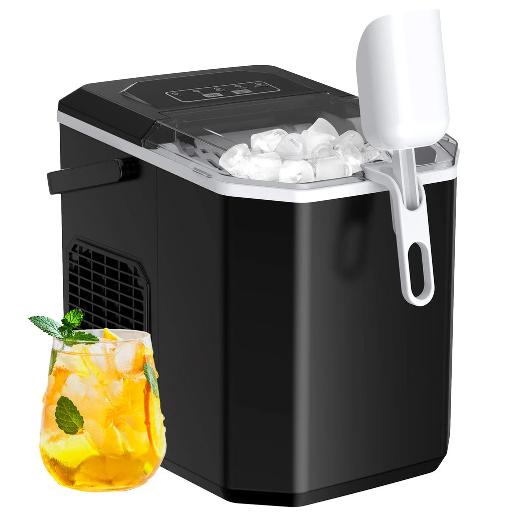 Countertop Ice Maker Machine with Handle, 9pcs/6min, 26lbs/24h, Silver I95258