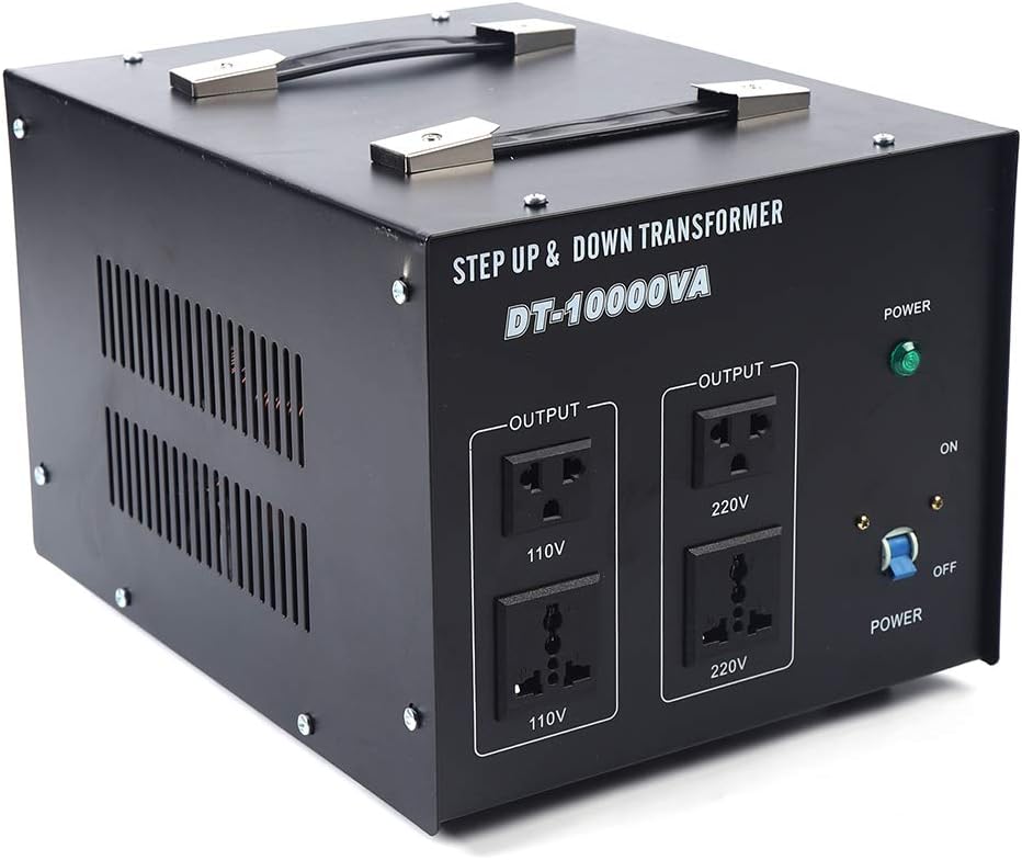 10000W Voltage Converter Transformer Step Up/Down 110V/220V Heavy Duty Power Converter with 2 US Outlets, 2 Universal Outlets, Circuit Breaker Z3924