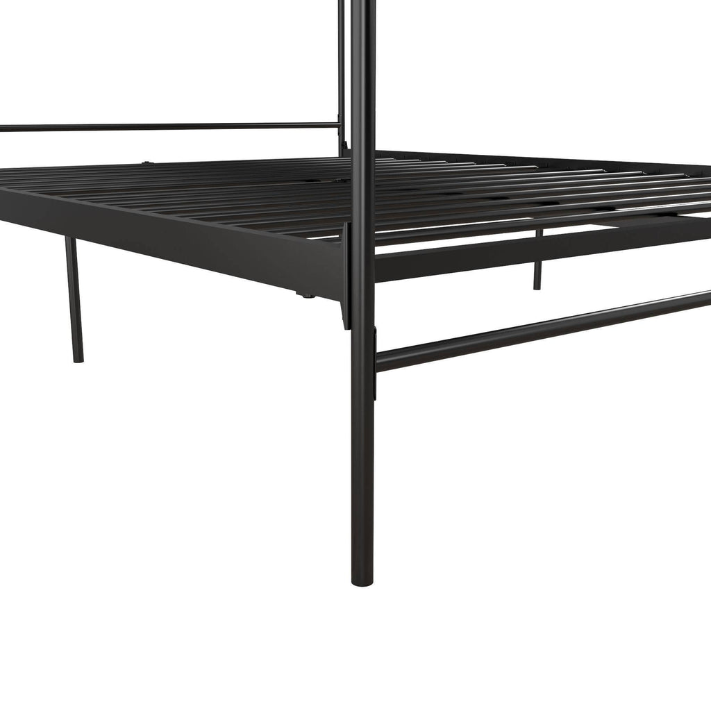 Black Metal Canopy Queen Size Bed Z165435
