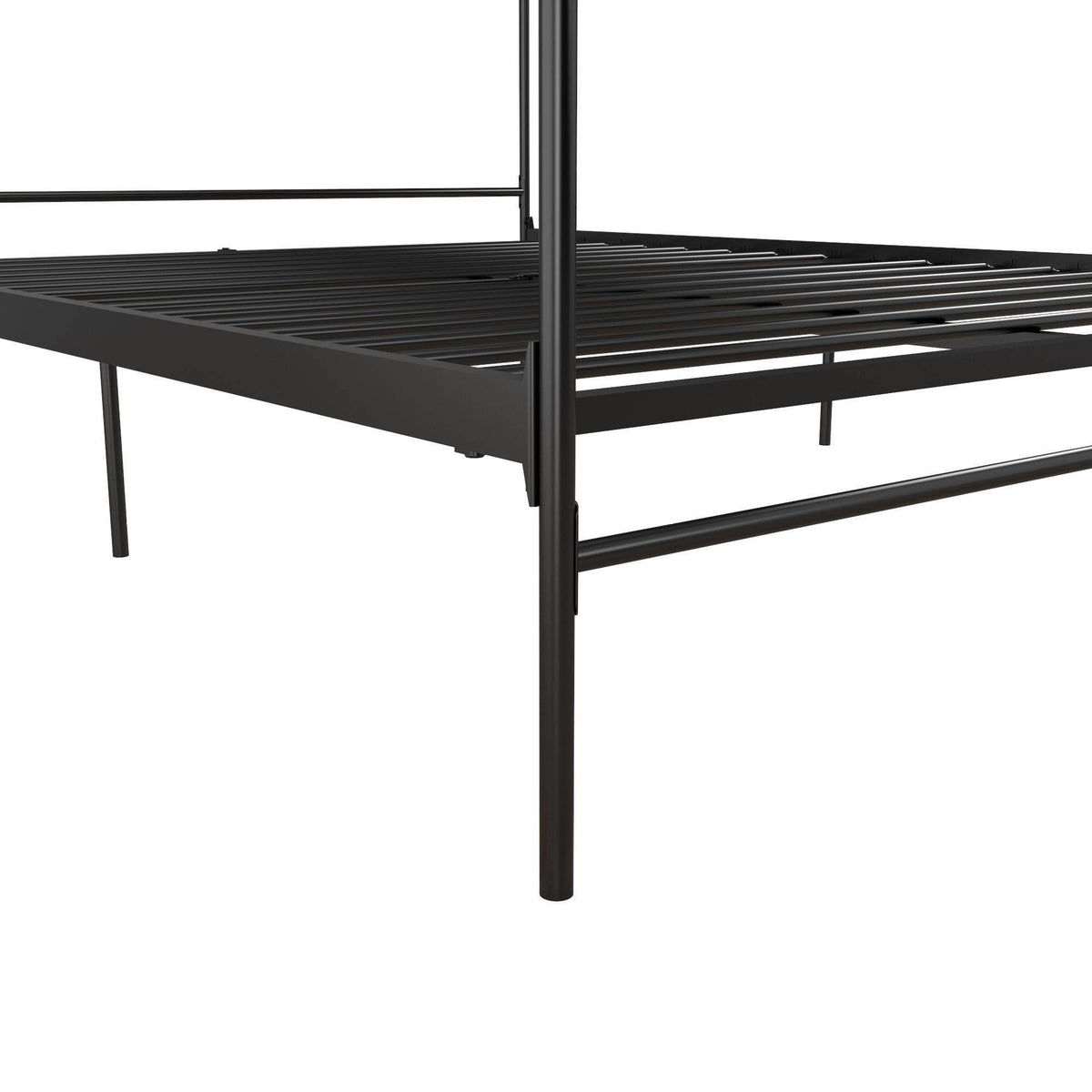 Black Metal Canopy Queen Size Bed Z165435