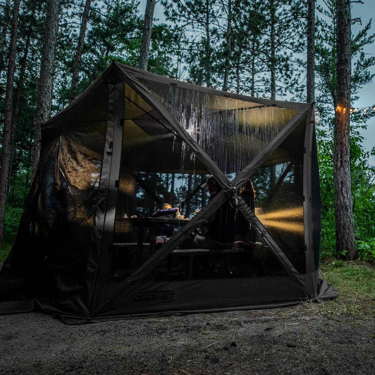 Gray 6-Sided Portable Pop-Up Camping Screen Tent with Carry Bag X447558