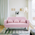 Pink Velvet Mini Couch with 3 Lumbar Pillows R560422