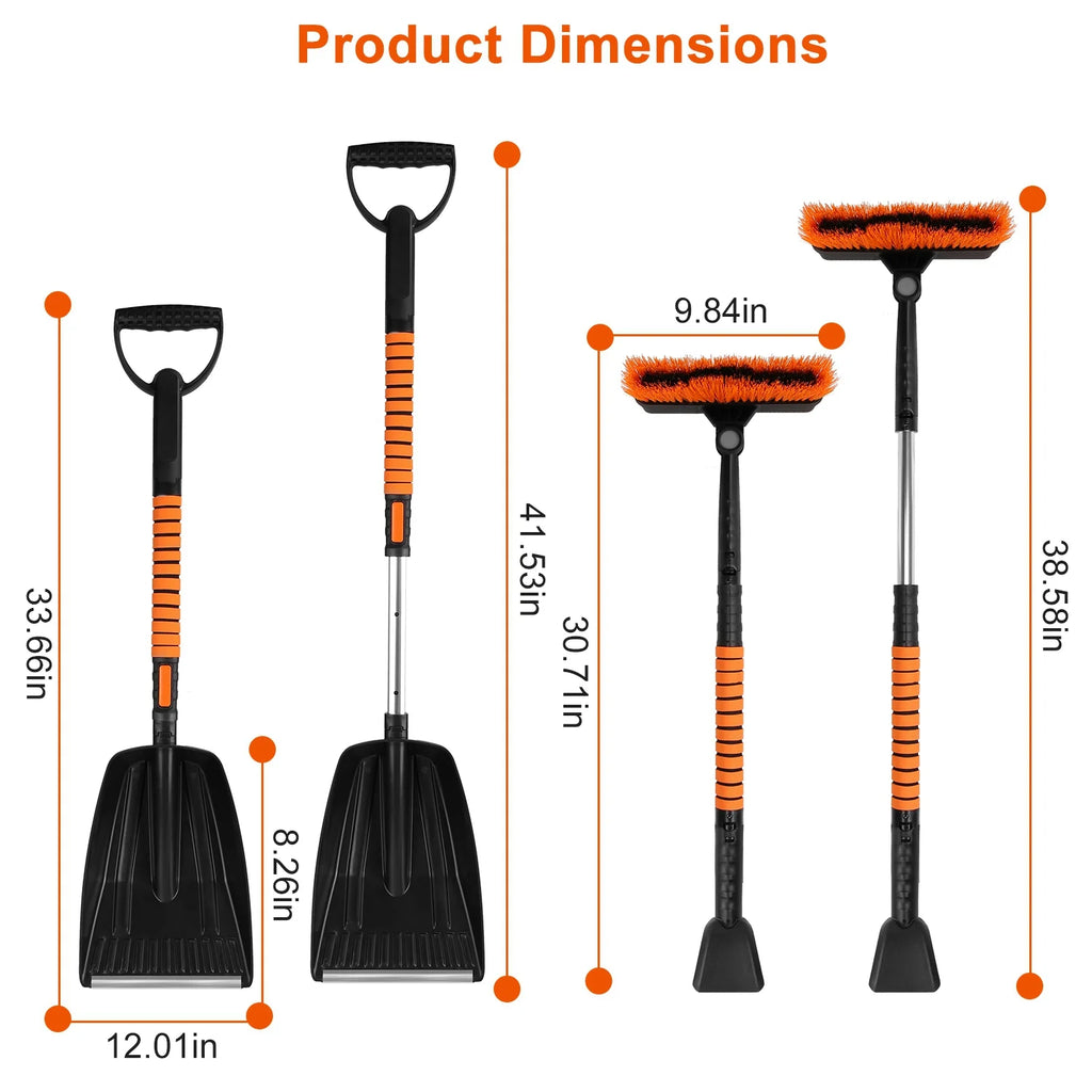 Telescopic Ice Scraper Snow Brush Shovel Kit Q9593