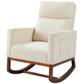 Beige Upholstered Rocking Accent Chair F433