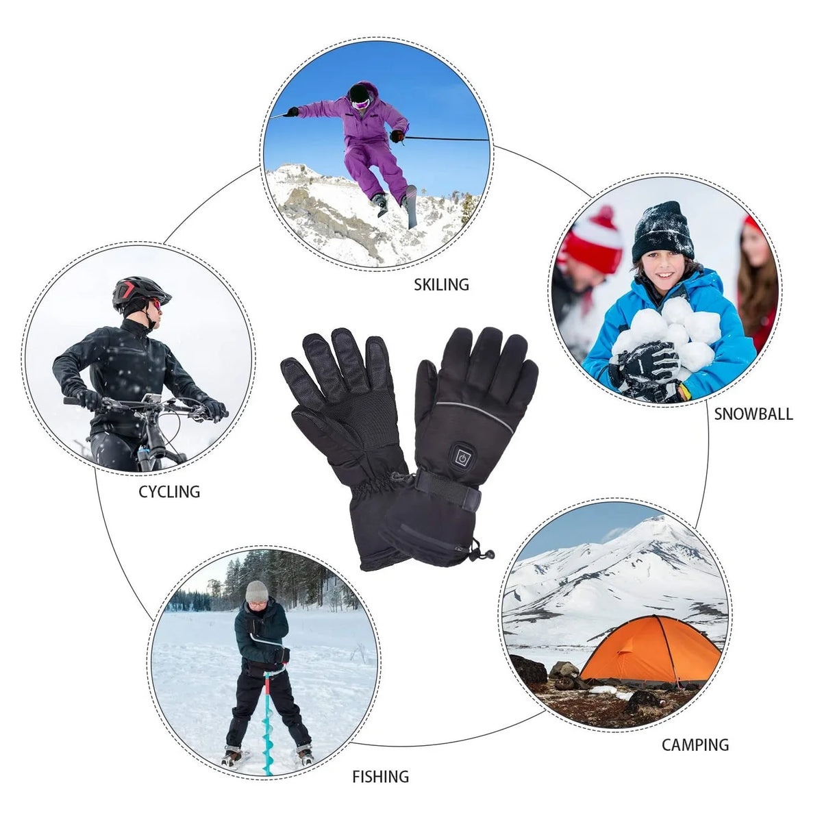 Rechargeable Battery Heated Winter Gloves J652447