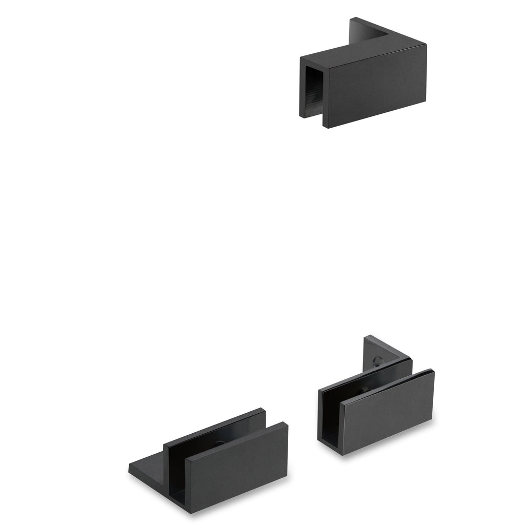 Matte Black Frameless Fixed Glass Shower Panel A713