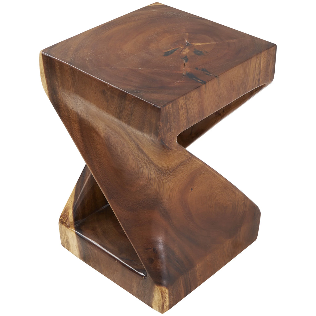 12" x 18" Brown Suar Wood Handmade Accent Table N460068