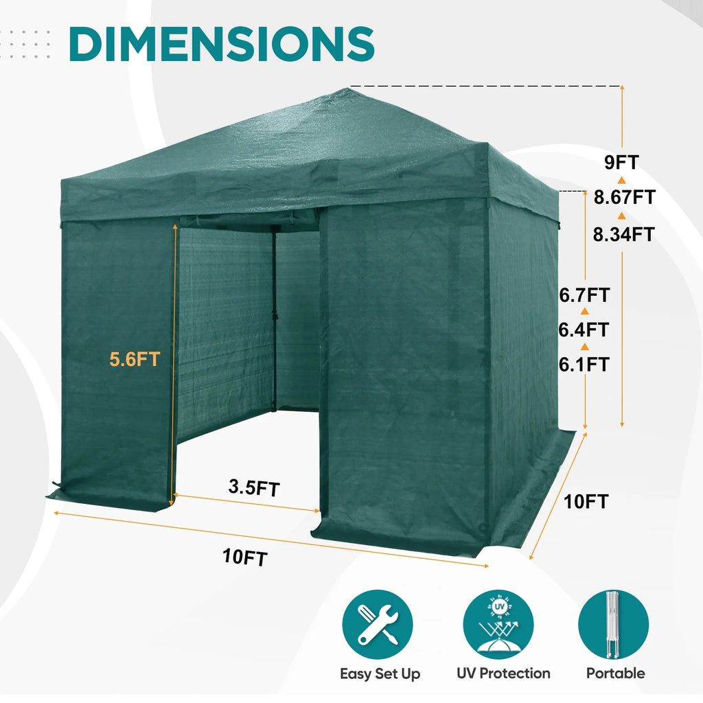 10x10 Pop-up Greenhouse with Mesh Cover X4441