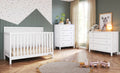 3-Piece Convertible Crib Dresser and Chest Nursery Set Matte White Q167