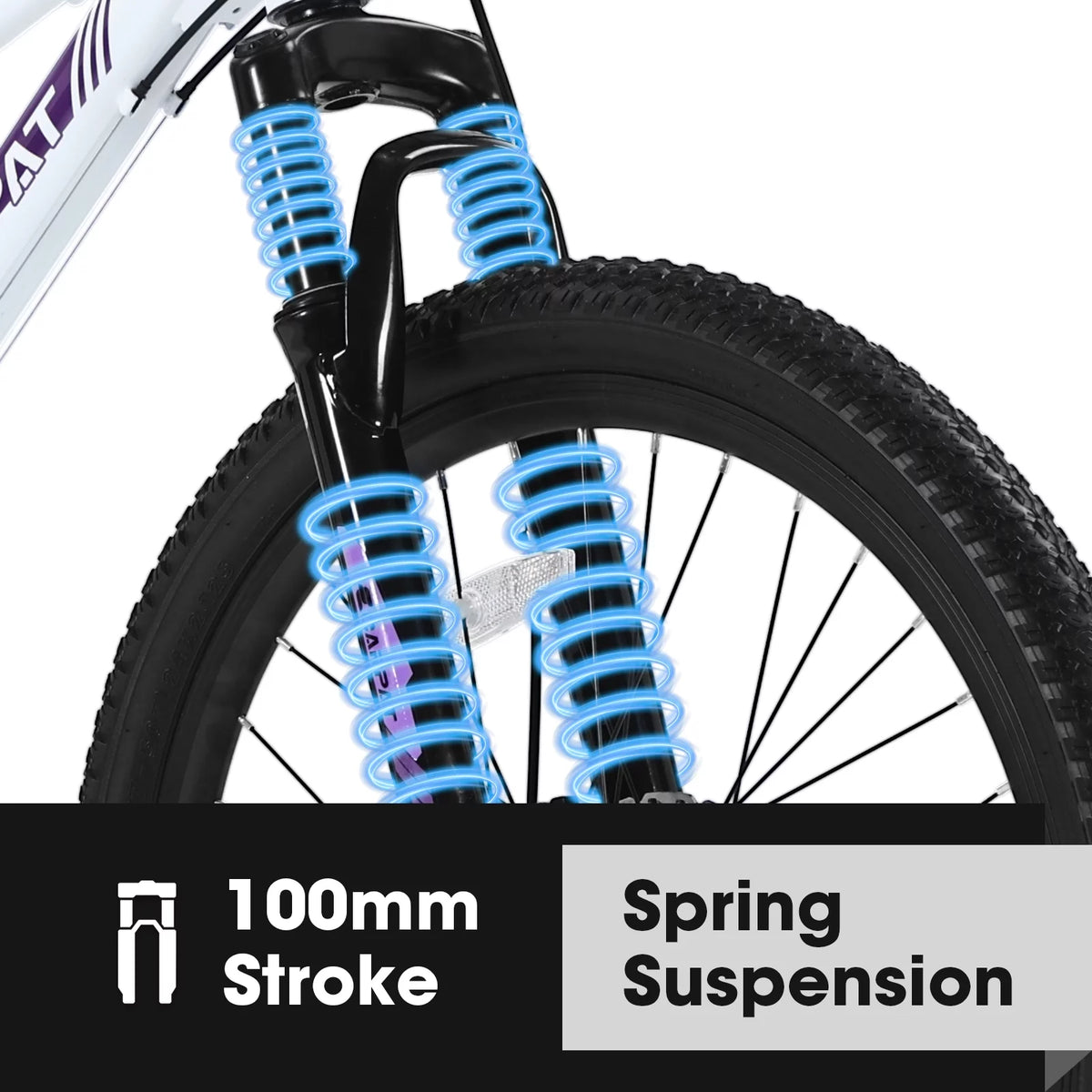 24 inch Kids Mountain Bike with Disc Brakes & 21 Speed White Z599