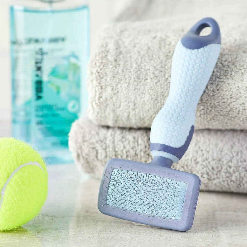 Plastic Dog Grooming Brush with TPR Grip D8101