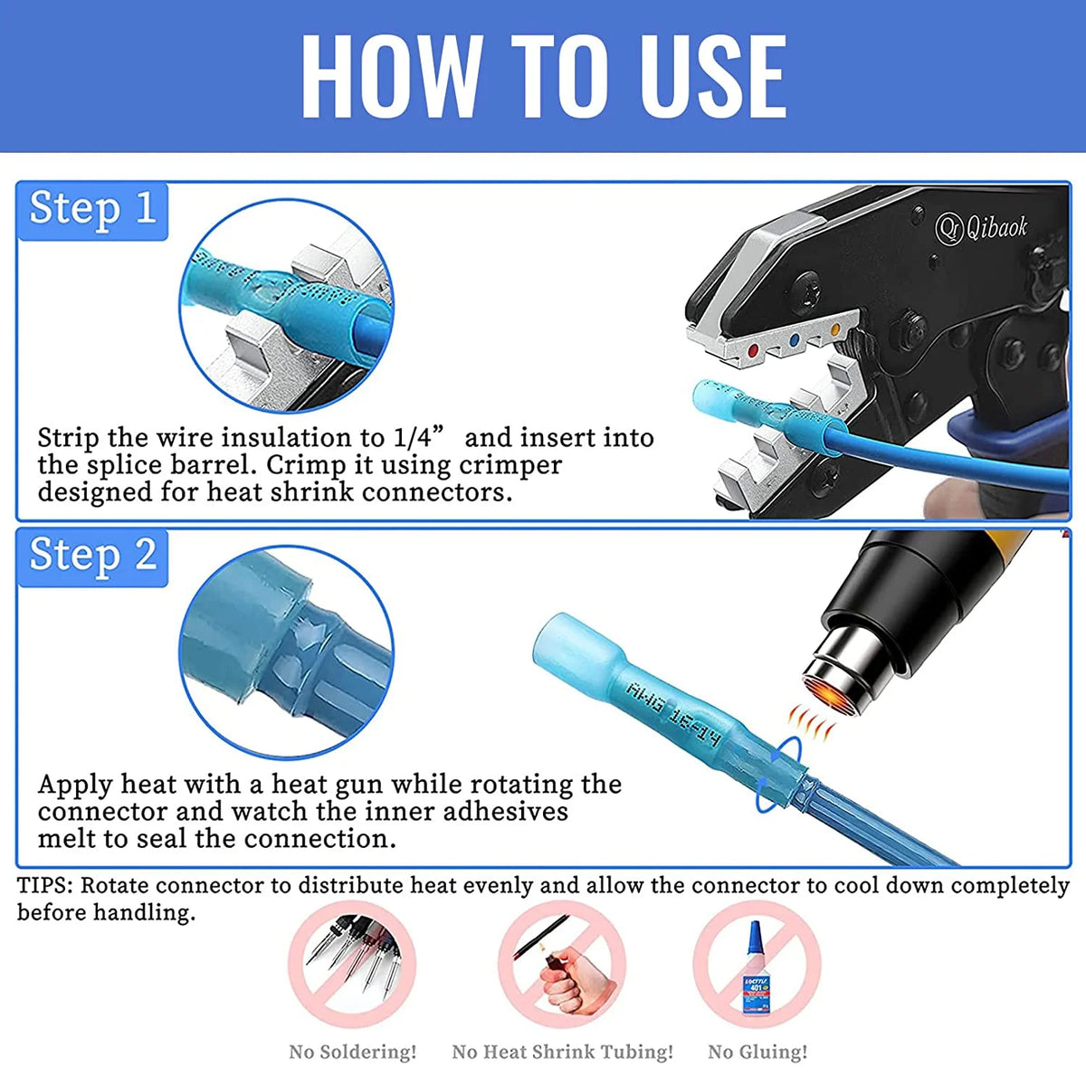 200 PCS Waterproof Insulated Butt Connectors M647