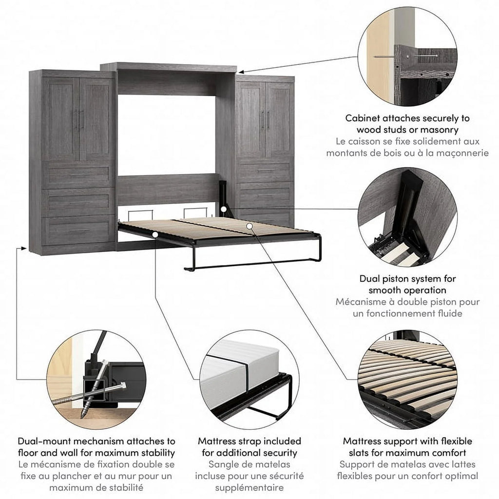 Queen Murphy Bed with Wardrobes W681490