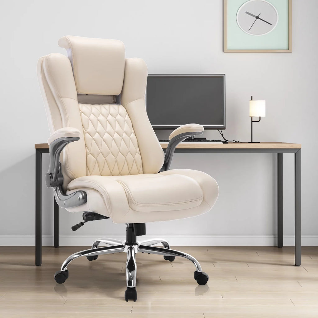 High Back Ergonomic Office Chair with Lumbar Support Flip Arms and Headrest R58778