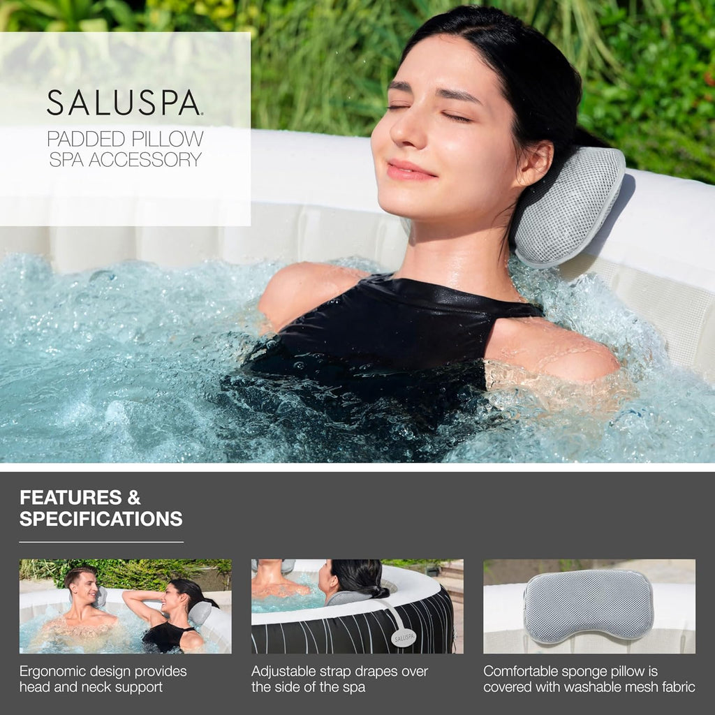 Inflatable Round Hot Tub with Non-Slip Spa Seat and Headrest Pillows E708