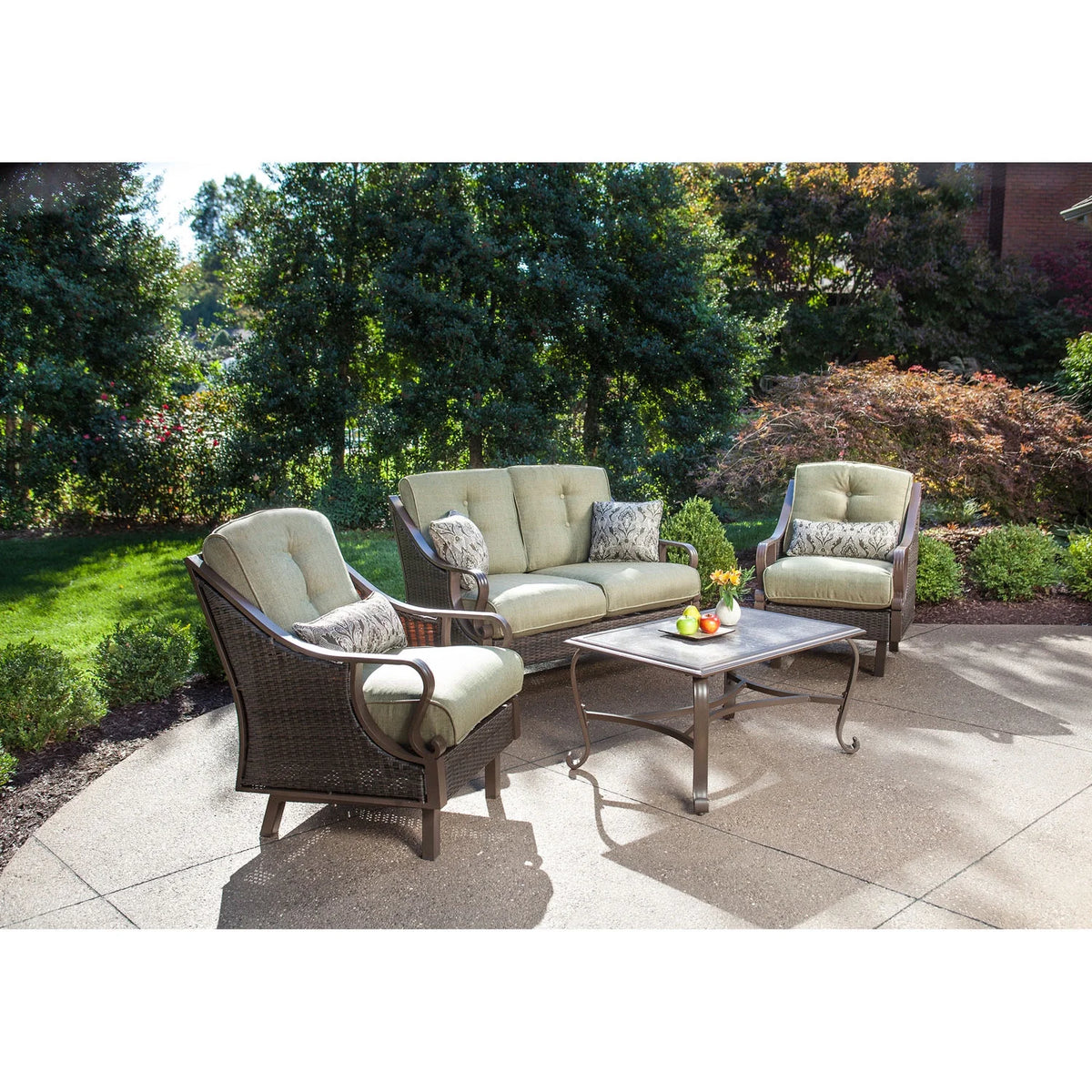 Vintage Meadow 4-Piece Wicker and Steel Conversation Set F157356