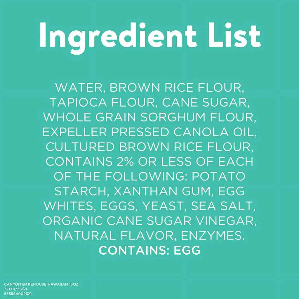 Hawaiian Sweet Bread Without Gluten W50174