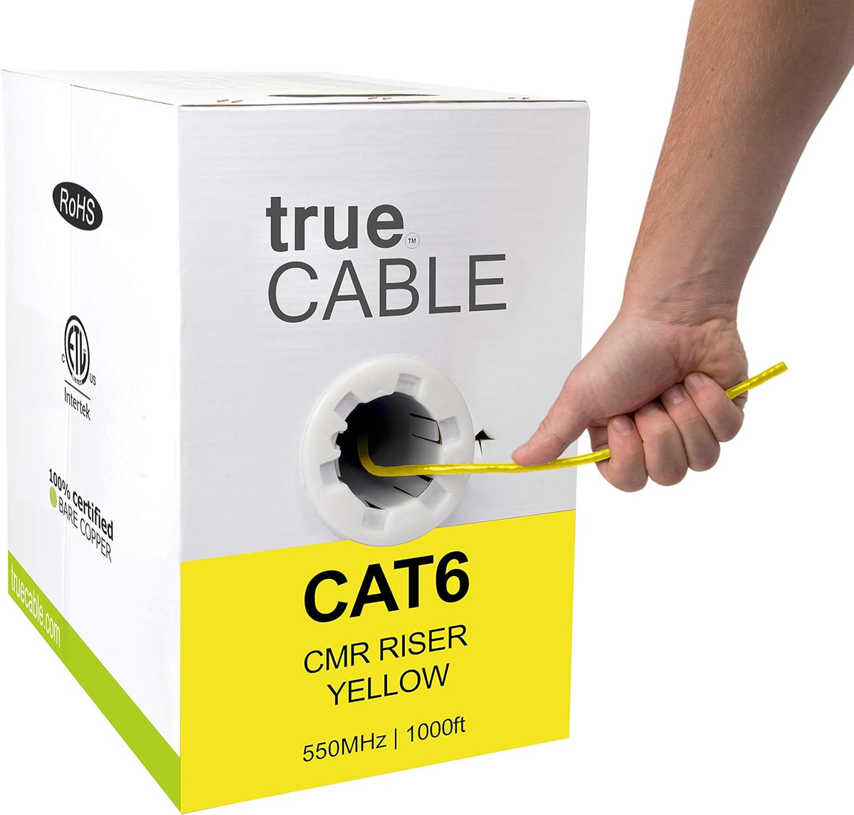 1000ft Black 23AWG 4 Pair Solid Bare Copper Bulk Ethernet Cable L661614