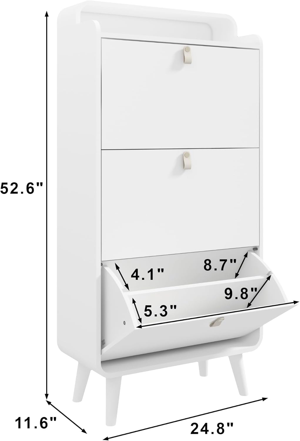 White 3 Drawer Shoe Cabinet G8545