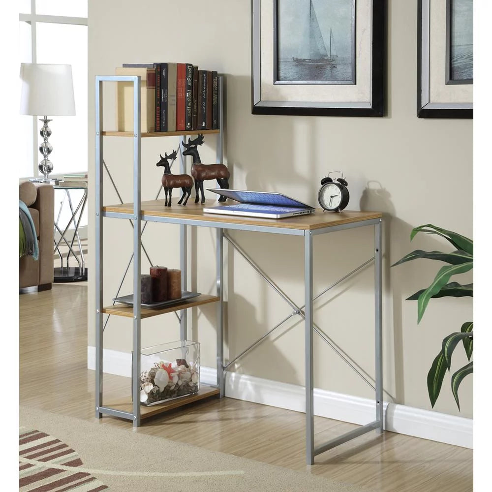 Light Oak Desk with Shelves S544