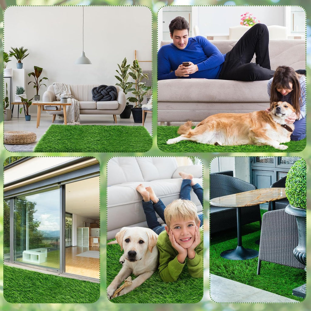 2 Pcs Artificial Grass, 52" x 26" x 1.57" Dog Pee Pads, Large Dog Potty Training Rug with Drainage Holes A4963