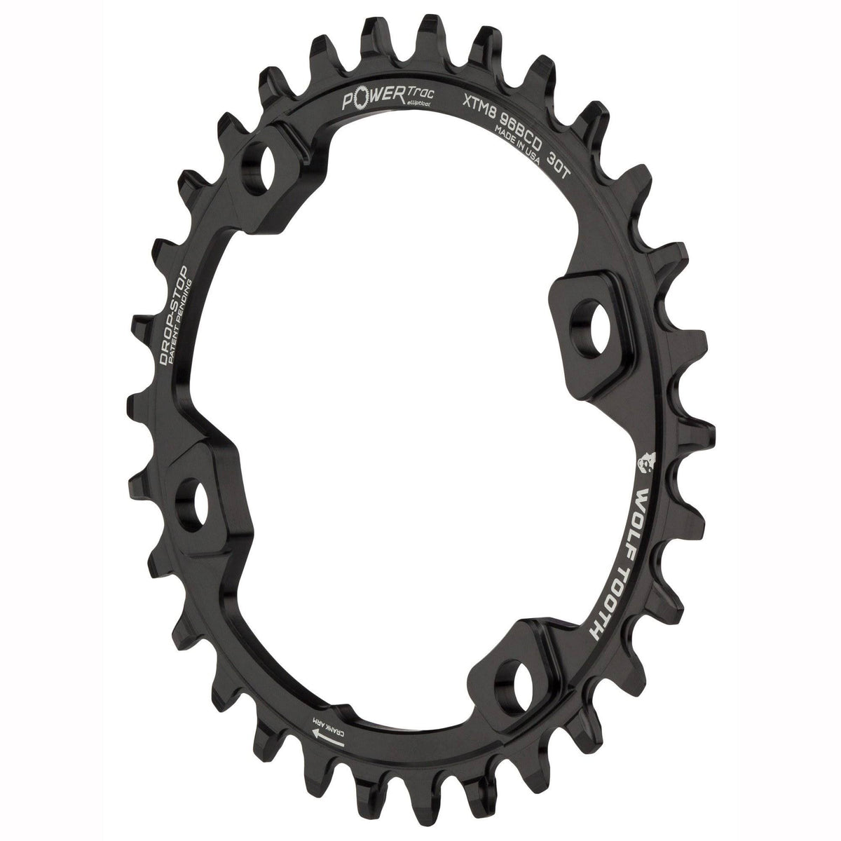 34T x 96 Asymmetrical BCD Black Chainring K318204