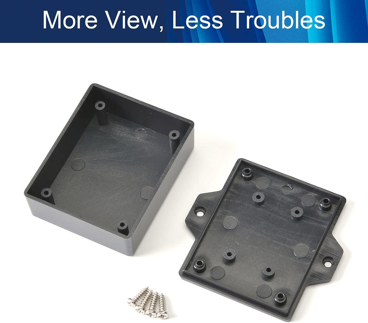 Black ABS Plastic Junction Box with Ear C2372