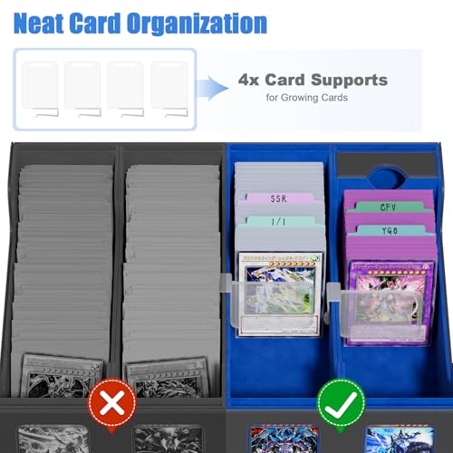Card Storage Box with 4 Rows, 24 Colorful Dividers & 8 Viewing Windows F24736