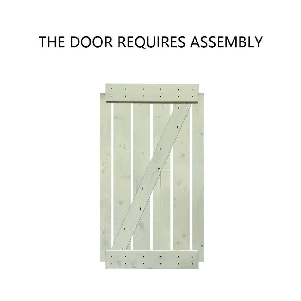 24 in. x 84 in. Walnut Stained Solid Knotty Pine Wood Interior Sliding Barn Door with Hardware Kit I716