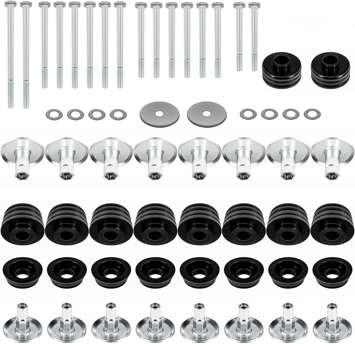 Polyurethane Body Mount Bushing Kit with Steel Sleeves and Hardware S731