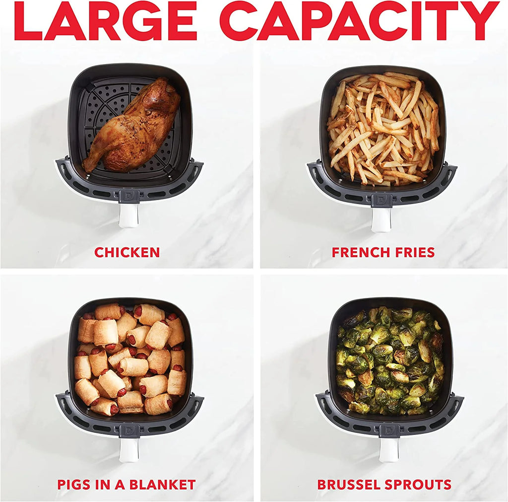White 2.6Qt Electric Air Fryer Oven Cooker with Non Stick Fry Basket T44176