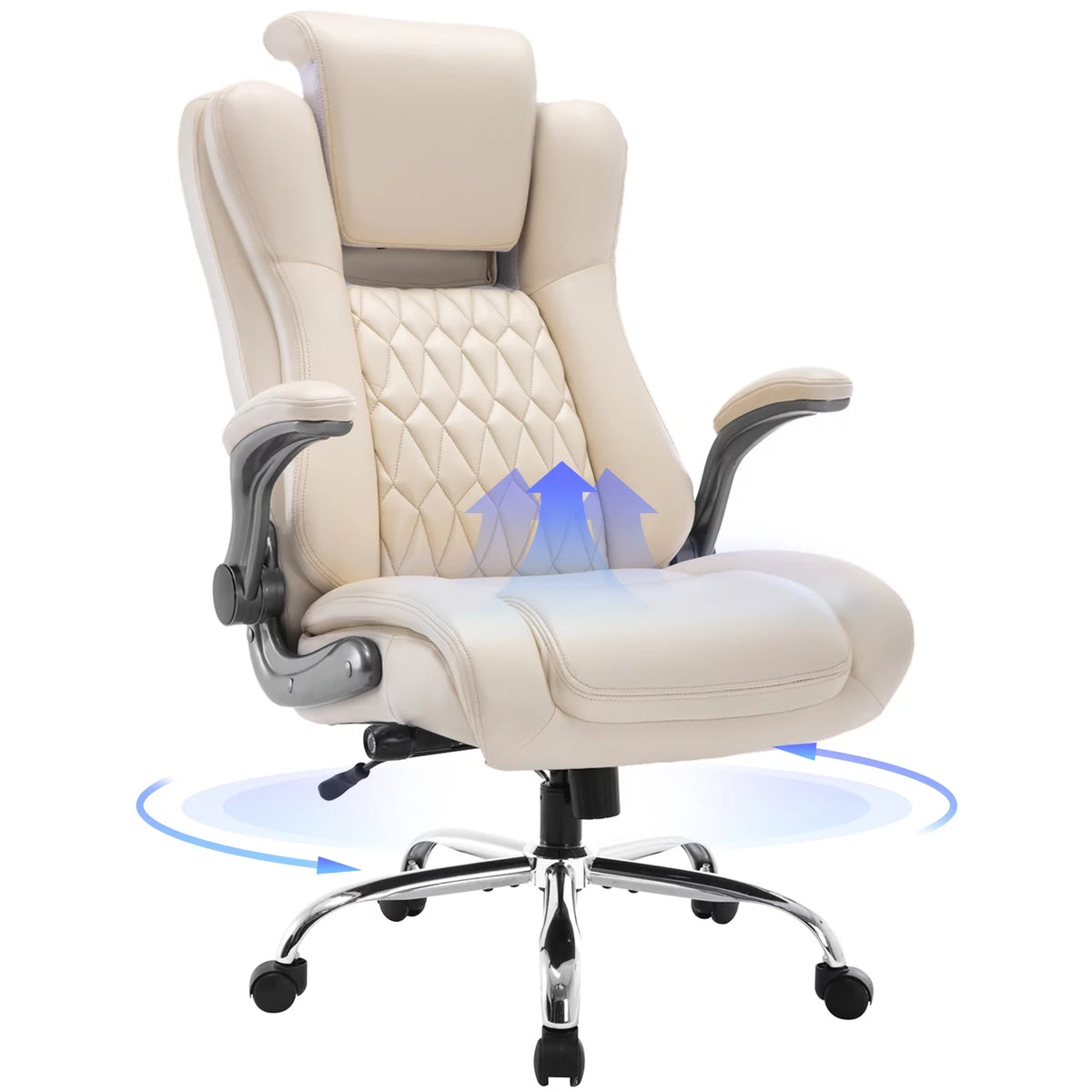 High Back Ergonomic Office Chair with Lumbar Support Flip Arms and Headrest R58778