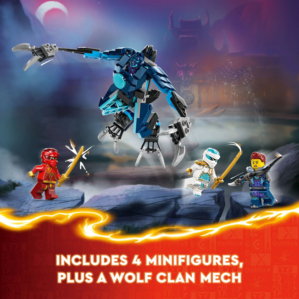 LEGO NINJAGO Kai’s Elemental Fire Mech Action Figure, Mini Ninja Toy with Red Ninja Figure plus Kai and Zane Minifigures, Adventure Set for Boys and Girls Ages 7 and Up E484925