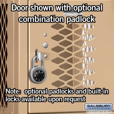 12x22 Wide Five Tier Box Style Vented Metal Locker - Tan V699