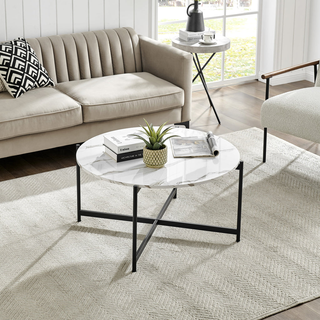 Round Marble Finish Coffee Table G306