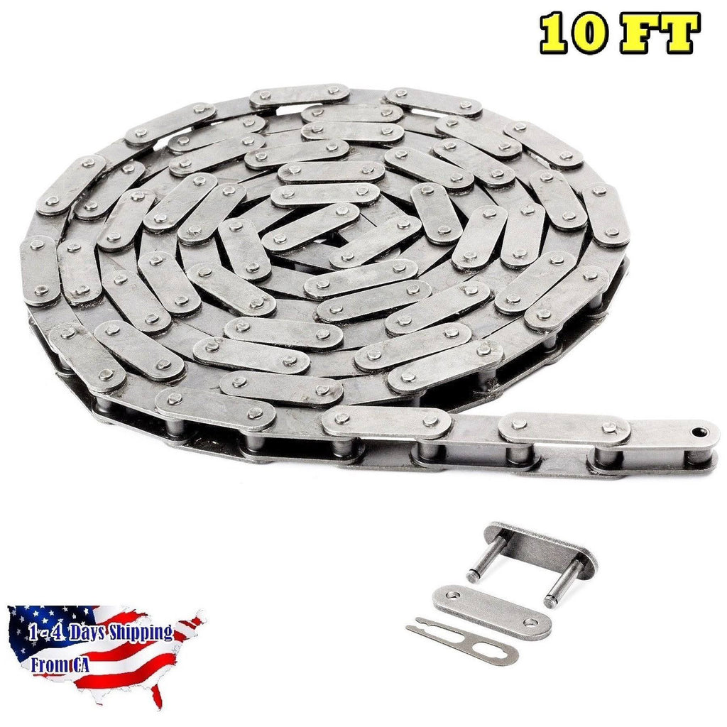 Heavy Duty Stainless Steel Roller Chain 10 Feet with 1 Connecting Link C5261