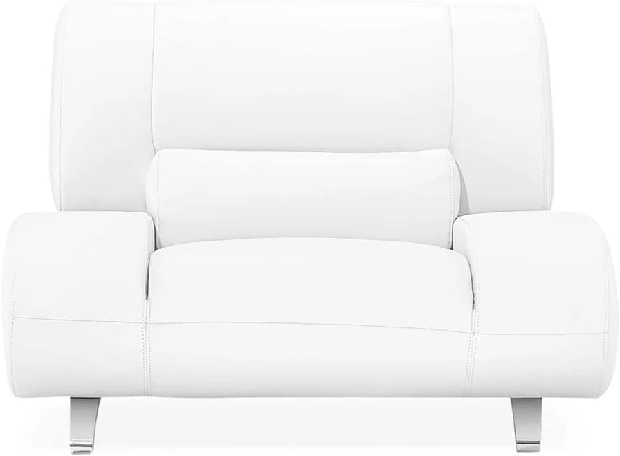 White Microfiber Leather Chair Q356663
