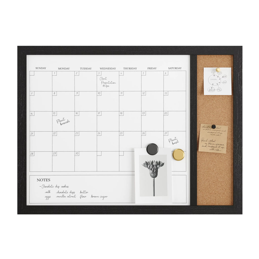 Magnetic Dry Erase Monthly Calendar and Cork Board Combo C916