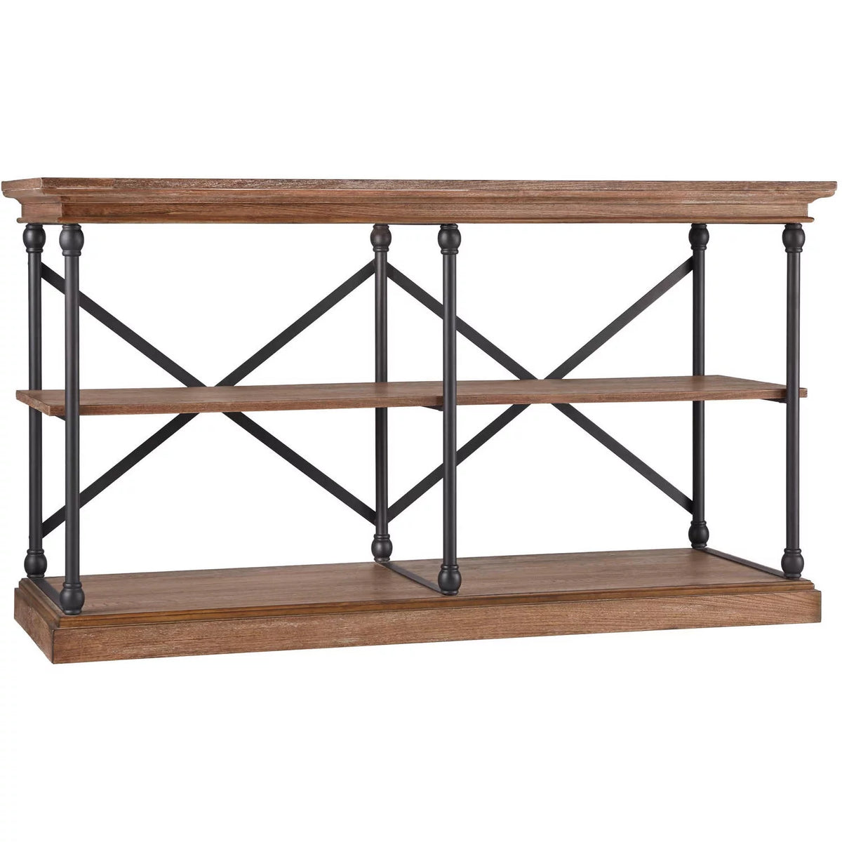 Brown Wood and Metal Console Table K466