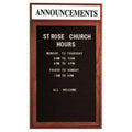 1-Door Enclosed Changeable Letter Board with Header - Cherry V54739