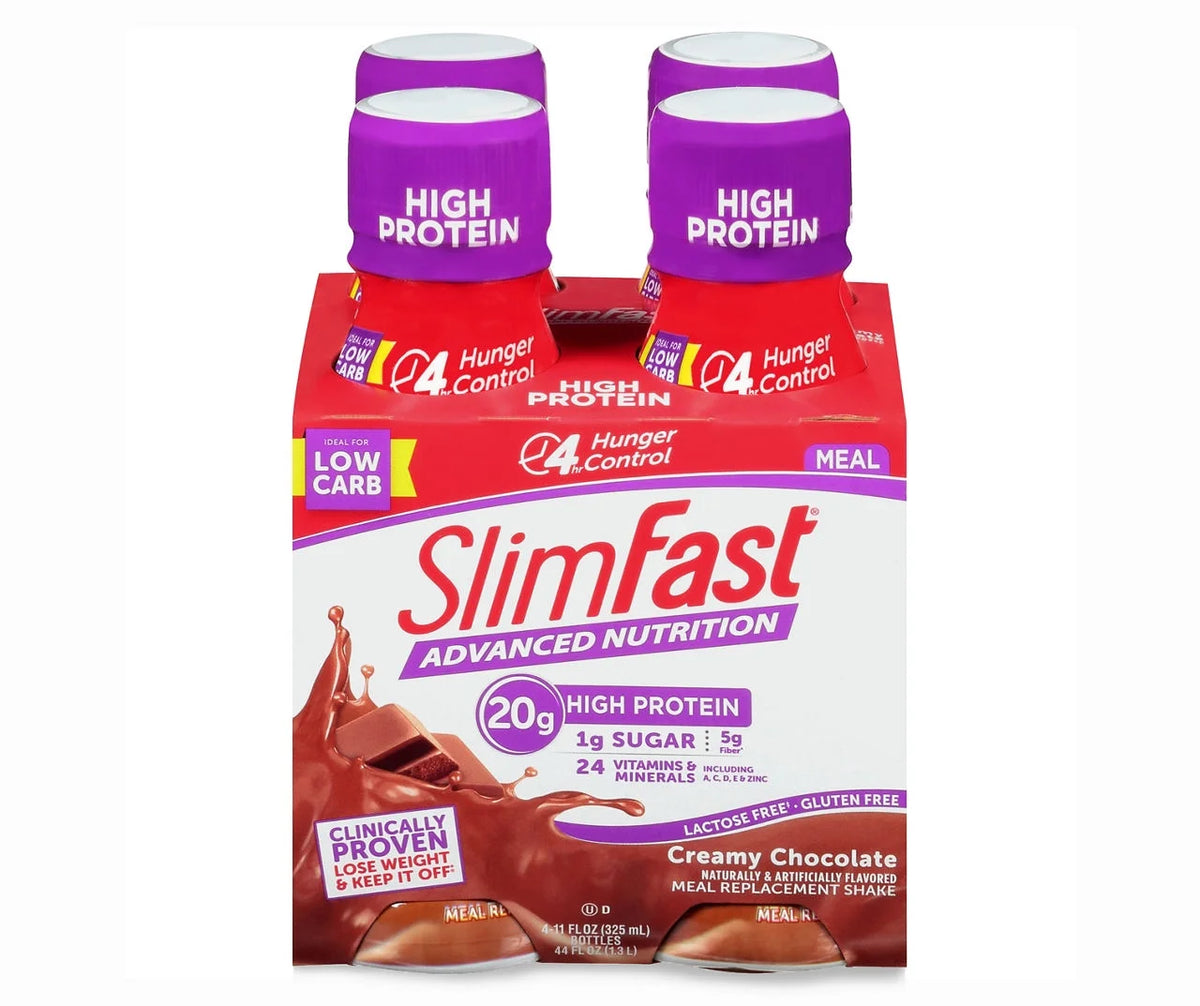 Slimfast Advanced Nutrition Creamy Chocolate Meal Replacement Shakes 4-11 fl. oz. Bottles B5208