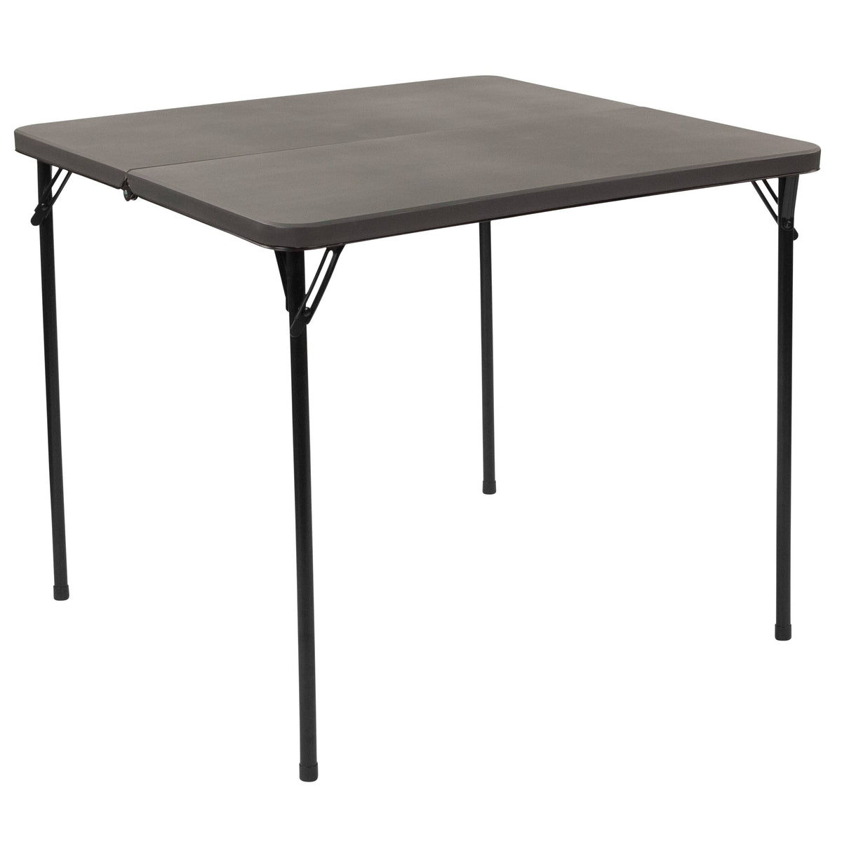 Dark Gray Plastic Folding Table with Carrying Handle R4462